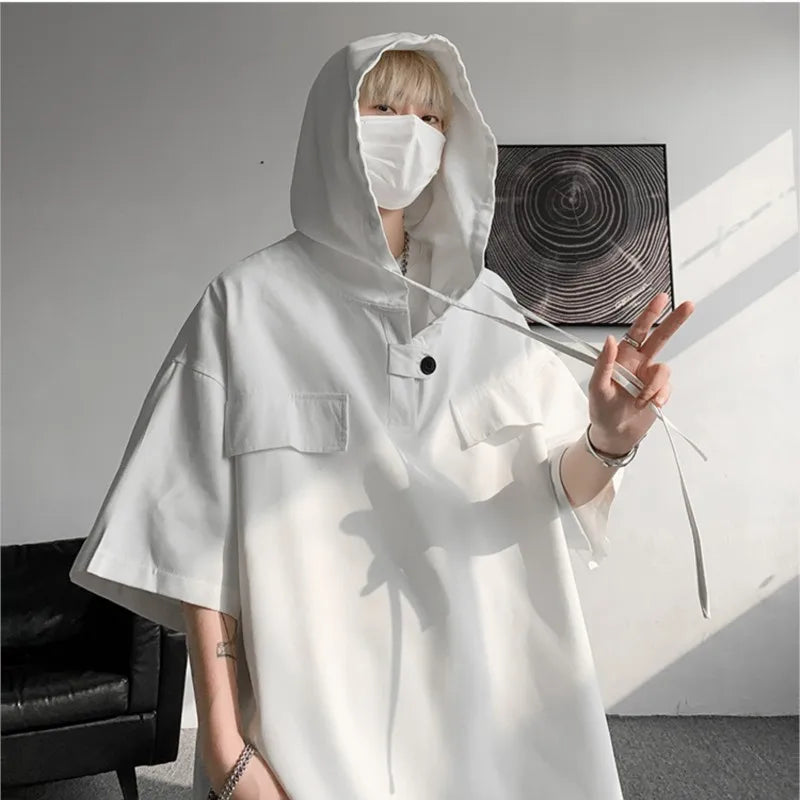 Hooded Men's Loose Fit Shirt