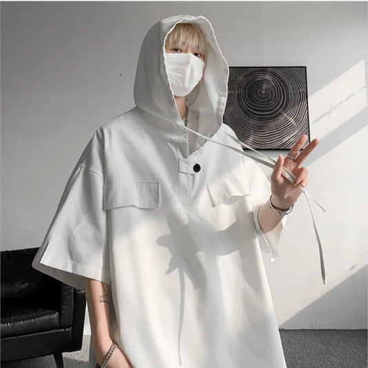 Hooded Men's Loose Fit Shirt