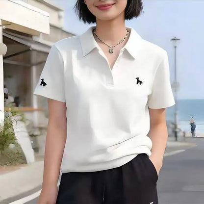 Women's Short-Sleeved Cotton Polo T-Shirt
