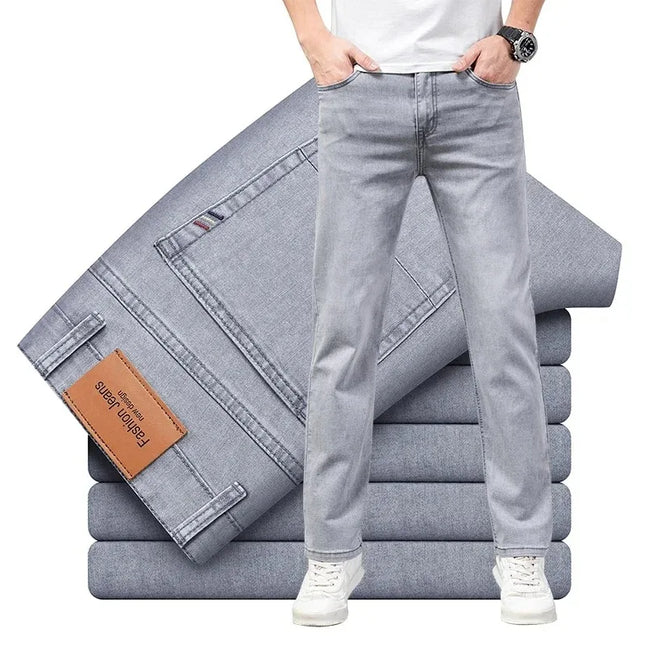 Men's Straight Fit Stretch Cotton Denim Jeans