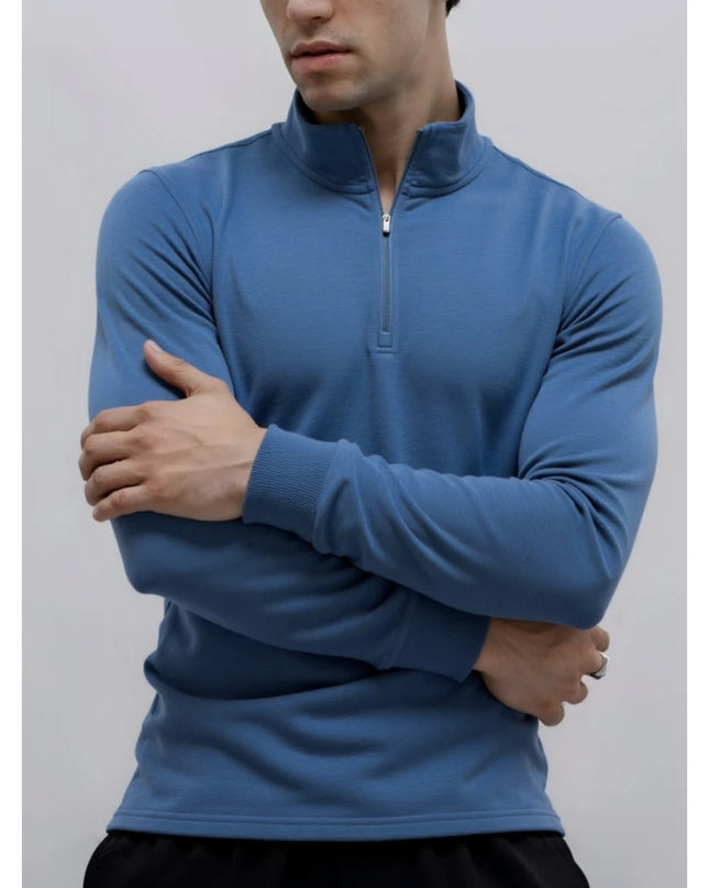 Men's Zipper Sweatshirt with Long Sleeves - Breathable Lightweight Jacket for Men