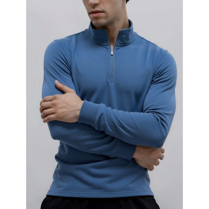Men's Zipper Sweatshirt with Long Sleeves - Breathable Lightweight Jacket for Men