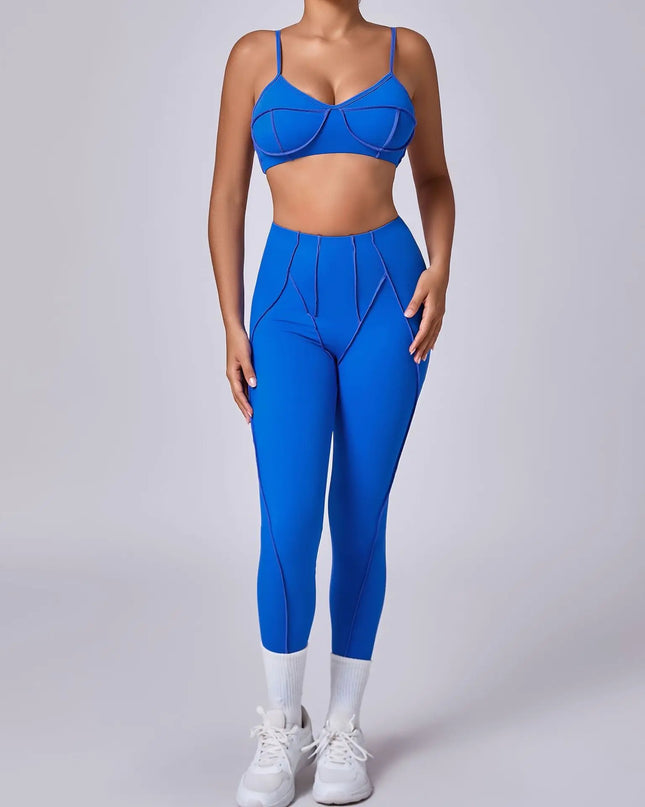 Women's Seamless 2-Piece Yoga Set - High-Waist Leggings and Bra for Fitness & Activewear