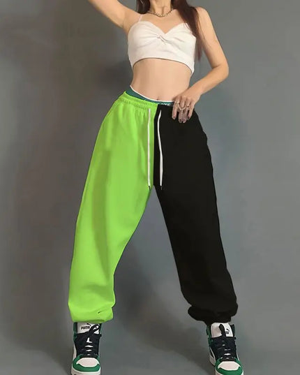 High Waist Women's Cotton Sweatpants with Letter Print