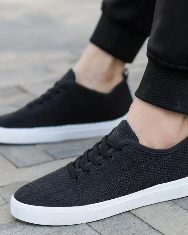 Breathable Mesh Canvas Men’s Lightweight Walking Flats