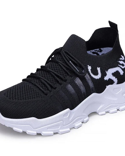 Women's Breathable Casual Lace-Up Sneakers with Thick Sole