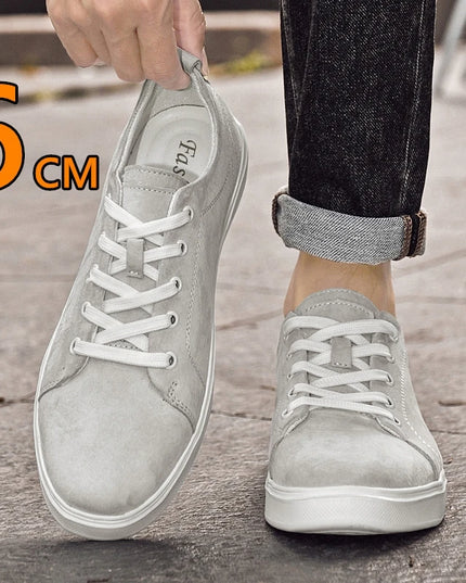 Men's Faux Suede Casual Elevator Sneakers with 6cm Hidden Heel