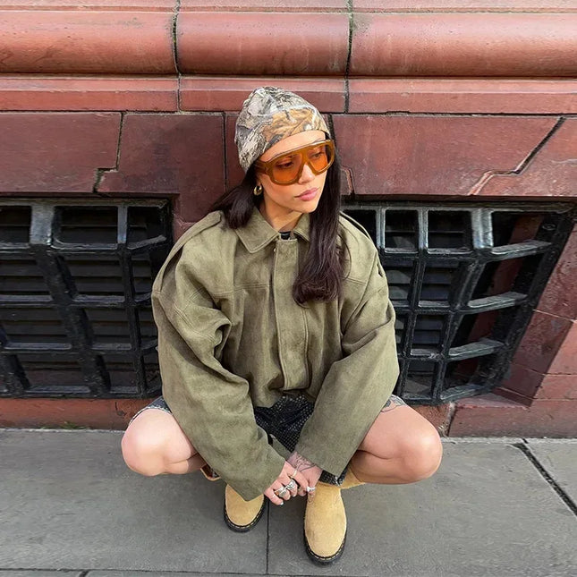 Vintage Women's Oversized Jacket - Loose Fit, Soft & Stylish Outerwear for Women