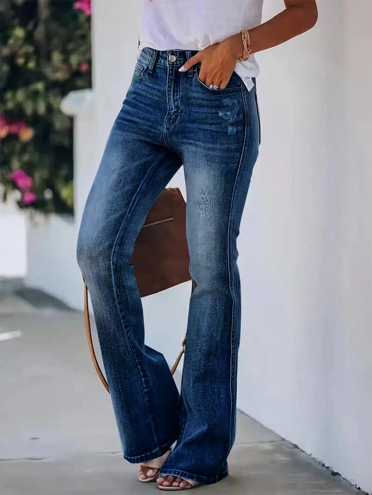 High Waist Women's Slimming Flared Denim Jeans