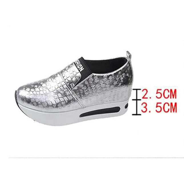 Casual Slip-On Platform Sneakers for Women – Non-Slip Thick Sole- Various Colors