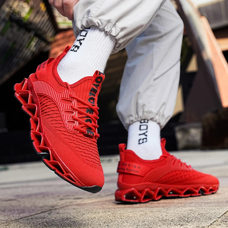 Men's Breathable Soft-Soled Lace-Up Sneakers - Comfortable & Lightweight Athletic Shoes for Men