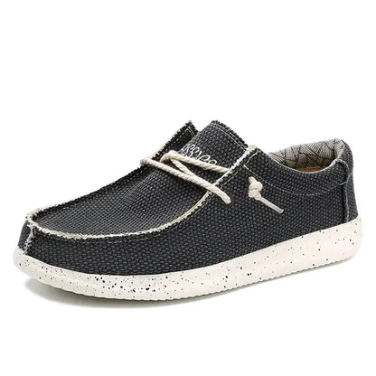 Men's Canvas Denim-Style Sneakers - Breathable Vulcanized Casual Shoes for Men