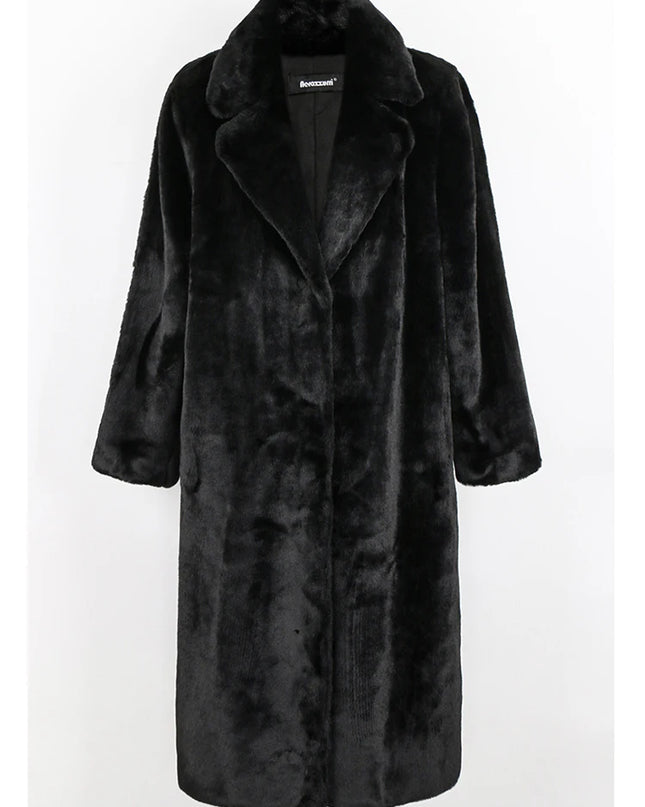 Nerazzurri Women’s Long Faux Fur Coat – Thick, Warm, Soft & Stylish Outerwear