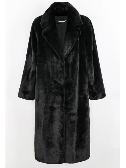 Nerazzurri Women’s Long Faux Fur Coat – Thick, Warm, Soft & Stylish Outerwear