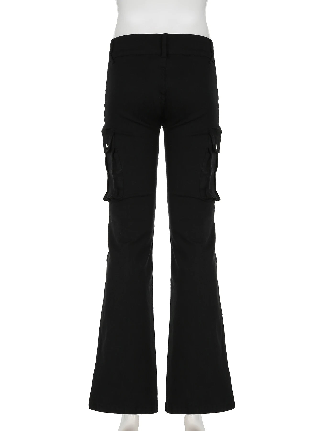 Rockmore Women's Black Slim Skinny Flare Jeans with Metal Zipper - Low-Waisted Fit