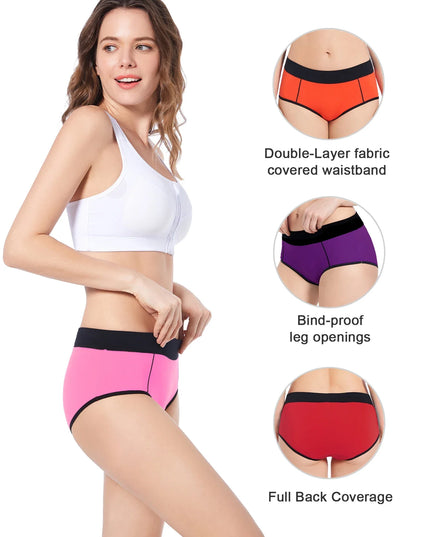 Women's Cotton Mid-High Waist Stretch Briefs - 5-Pack