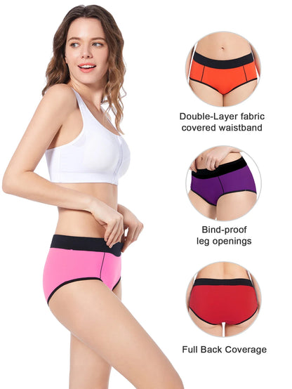 Women's Cotton Mid-High Waist Stretch Briefs - 5-Pack