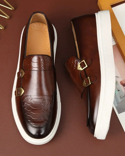 Men's Casual Faux Leather Loafers - Slip-On Dress Shoes for Men