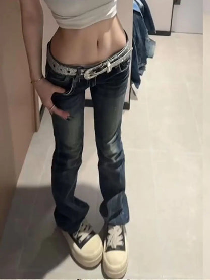 Vintage High-Waisted Embroidered Jeans for Women