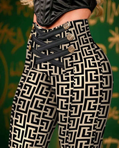 Women's Criss Cross High Waist Skinny Pencil Pants