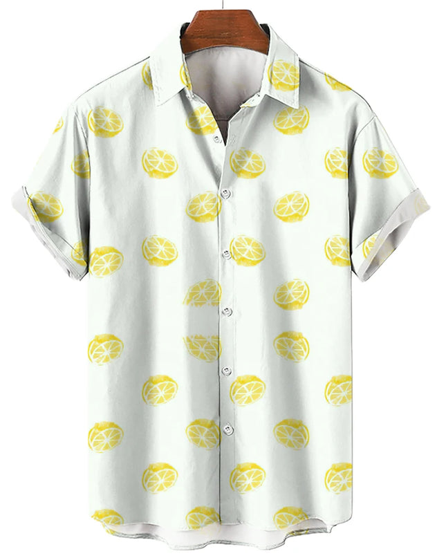 Men's T-Shirt with a Variety of Fruit and Animated Print