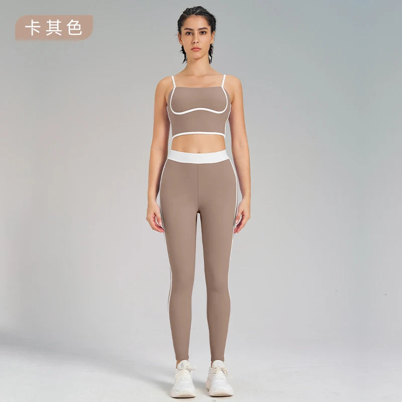 Women's 2-Piece Breathable Sportswear Set - Adjustable Bra & Fitness Leggings for Ultimate Comfort