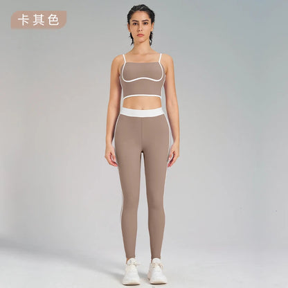 Women's 2-Piece Breathable Sportswear Set - Adjustable Bra & Fitness Leggings for Ultimate Comfort