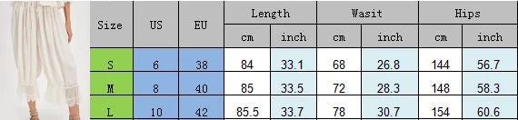 Women's Floral Lace Loose Fit Cropped Pants - High Waist Drawstring Calf-Length Lantern Bloomers