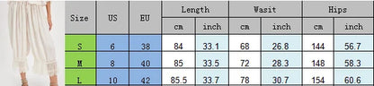 Women's Floral Lace Loose Fit Cropped Pants - High Waist Drawstring Calf-Length Lantern Bloomers