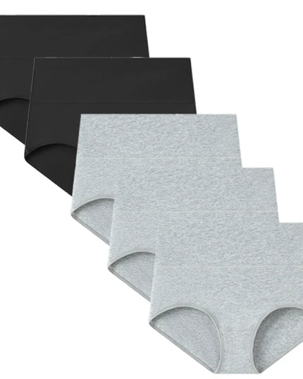 Set of 5 Women's High Waist Cotton Breathable Panties