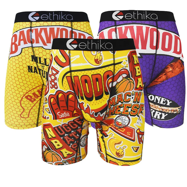 Ethika Men's Boxer Briefs - Breathable, Moisture-Wicking Underwear with Non-Ride-Up Fit and Chafe-Resistant Seams (S-XXXL)