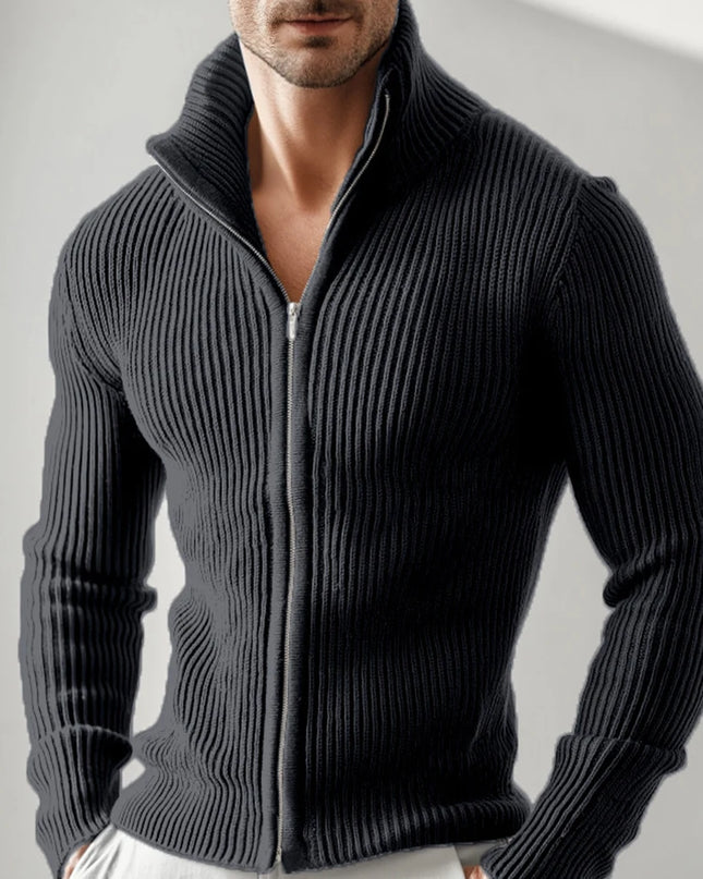 Men's Slim Fit Zipper Stand Collar Jacket