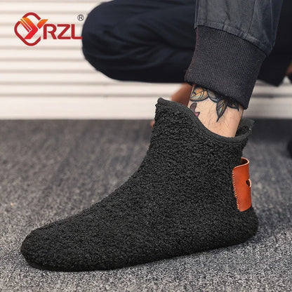 Men's Cotton High Top Shoes - Warm, Lightweight Slip-On Sneakers for Men