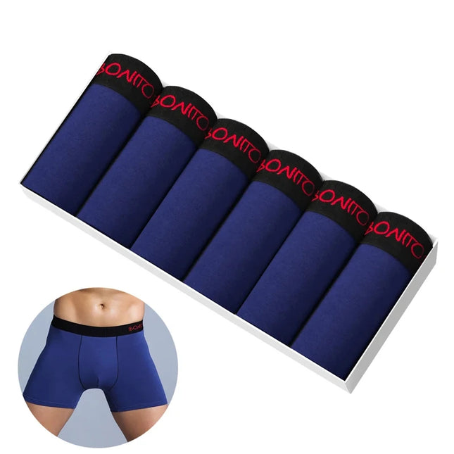 6 Pack Men's Cotton Boxer Briefs – Comfortable Men's Underwear, Breathable Boxers for Men