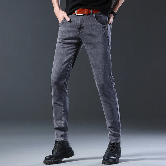 Men's Slim Fit Stretch Jeans - Comfortable Slim Fit Denim Pants