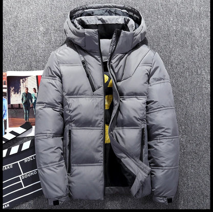 Men's Hooded Down Jacket - Thick Warm Padded Parka for Ultimate Comfort