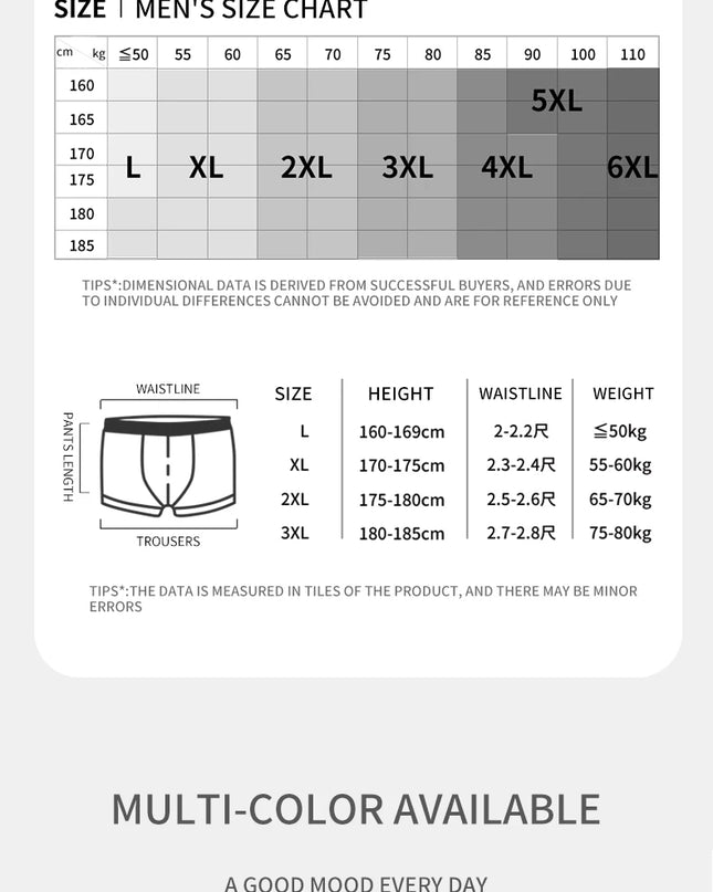 MIIOW Men's Ice Silk Boxer Briefs - 3 Pack Seamless Cut Hem Underwear