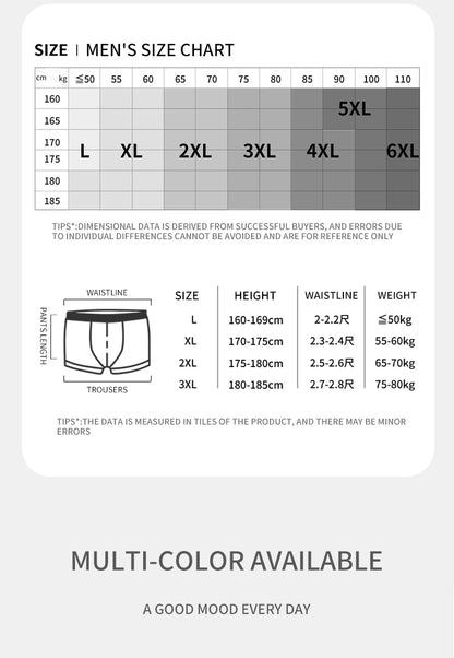 MIIOW Men's Ice Silk Boxer Briefs - 3 Pack Seamless Cut Hem Underwear
