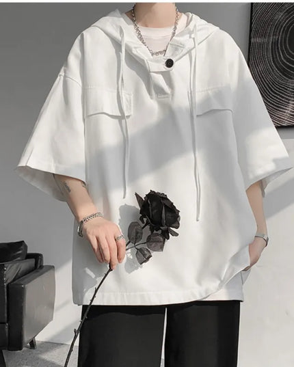 Hooded Men's Loose Fit Shirt