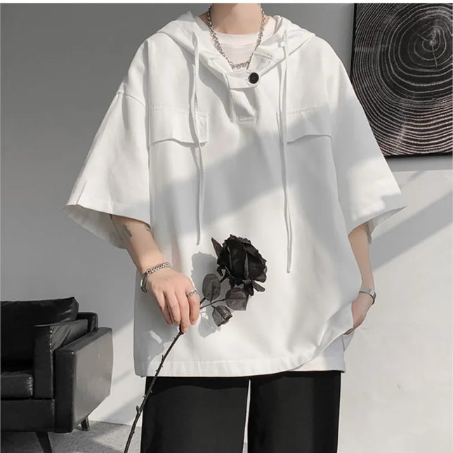 Hooded Men's Loose Fit Shirt