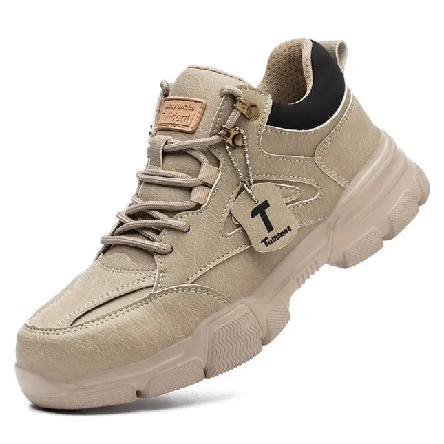 Anti-Puncture Steel Wire Safety Shoes for Men with Rotary Buckle