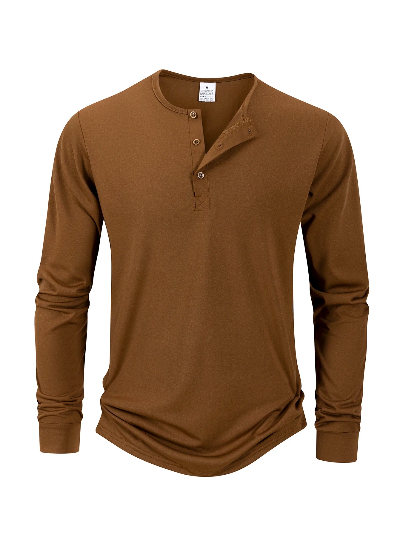 Men's Breathable Long Sleeve Button Henley Sweater