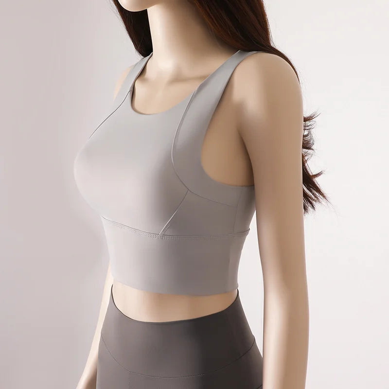 Women’s Sports Activewear Vest with Fixed Chest Pad