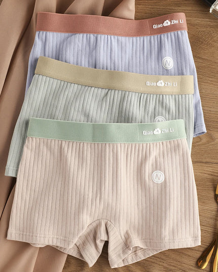 Women's 3-Pack Cotton Striped Breathable Briefs - Comfortable and Stylish Underwear Set