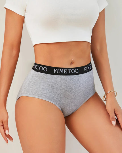 4-Piece Women's Cotton Seamless Mid-Waist Briefs Set – Breathable, Stretchy, Comfortable Underwear for Everyday Wear