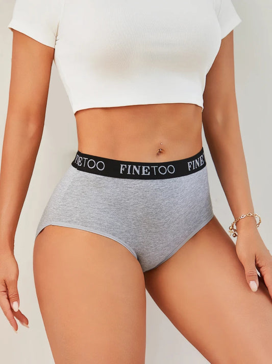 4-Piece Women's Cotton Seamless Mid-Waist Briefs Set – Breathable, Stretchy, Comfortable Underwear for Everyday Wear