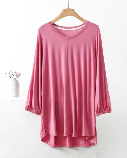 Women's V-Neck Loose Fit Tunic Top