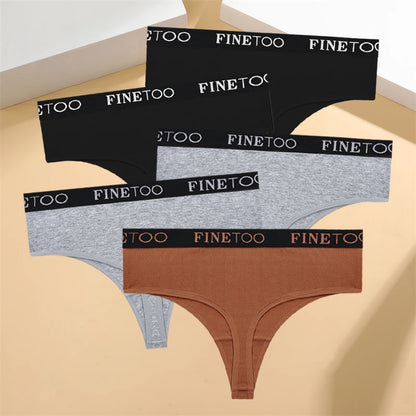 5-Pack Women’s High-Waist Seamless Cotton Thongs – Comfortable, Elastic, and Durable Underwear for Women