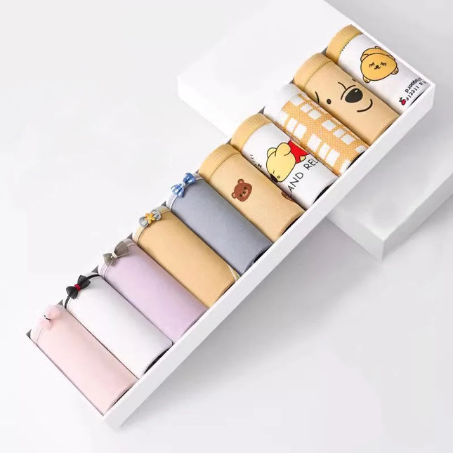 10Pcs Women's Cotton Panties – Comfortable Cartoon Print Underwear Set
