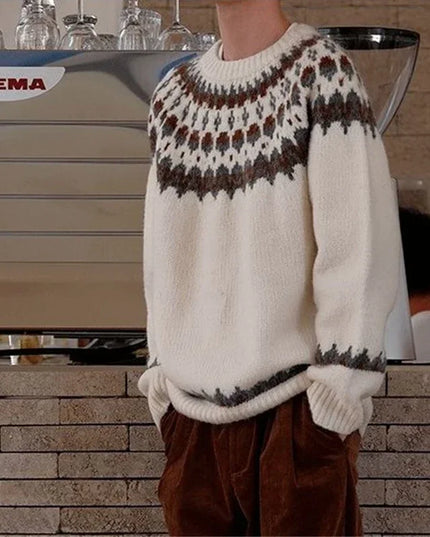 Unisex Loose Fit Stylish Knit Sweater - Casual Warm Knitwear for Men
